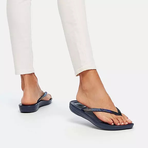 Infradito Donna FitFlop IQUSHION Ombré Sparkle Blu Marino | 15411473