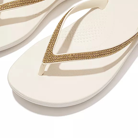 Infradito Donna FitFlop IQUSHION Sparkle Ergonomic Bianche | 17769039