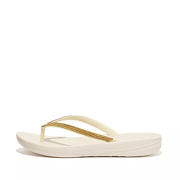 Infradito Donna FitFlop IQUSHION Sparkle Ergonomic Bianche | 17769039