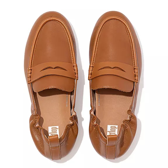 Mocassini Donna FitFlop ALLEGRO Pelle Penny Marroni Chiaro | 34497066