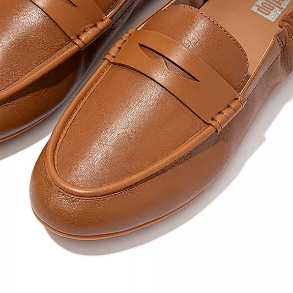 Mocassini Donna FitFlop ALLEGRO Pelle Penny Marroni Chiaro | 34497066