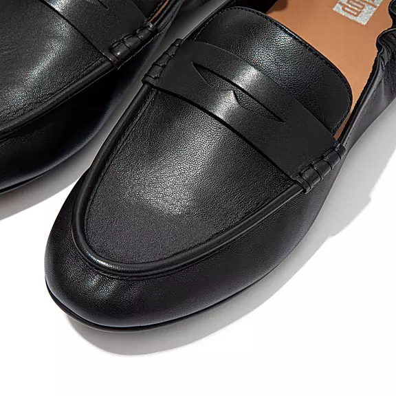 Mocassini Donna FitFlop ALLEGRO Pelle Penny Nere | 53508607