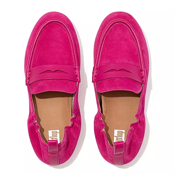 Mocassini Donna FitFlop ALLEGRO Pelle Scamosciata Penny Fucsia Rosa | 40817472