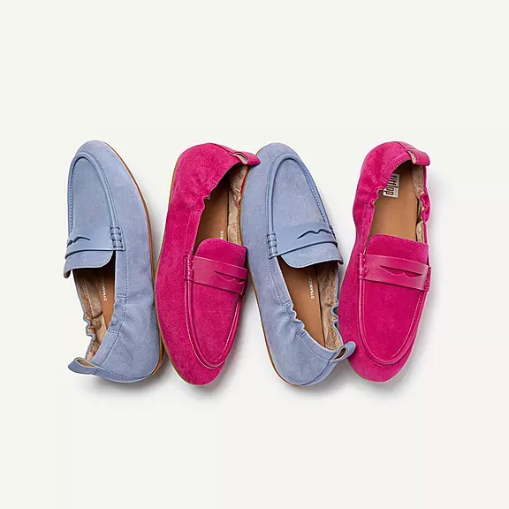 Mocassini Donna FitFlop ALLEGRO Pelle Scamosciata Penny Fucsia Rosa | 40817472
