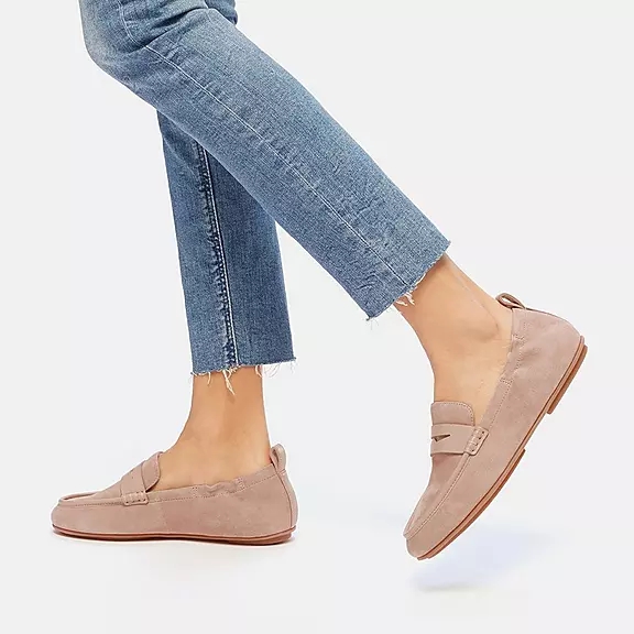 Mocassini Donna FitFlop ALLEGRO Pelle Scamosciata Penny Beige | 75290941