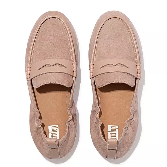 Mocassini Donna FitFlop ALLEGRO Pelle Scamosciata Penny Beige | 75290941