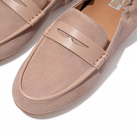 Mocassini Donna FitFlop ALLEGRO Pelle Scamosciata Penny Beige | 75290941