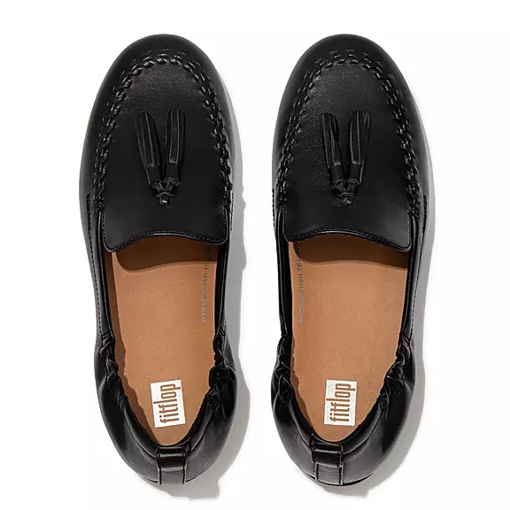 Mocassini Donna FitFlop ALLEGRO Tassel Pelle Nere | 57761665