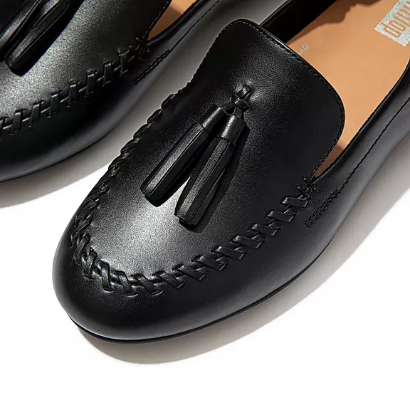 Mocassini Donna FitFlop ALLEGRO Tassel Pelle Nere | 57761665