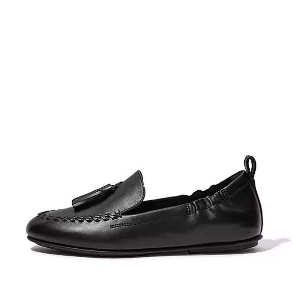 Mocassini Donna FitFlop ALLEGRO Tassel Pelle Nere | 57761665