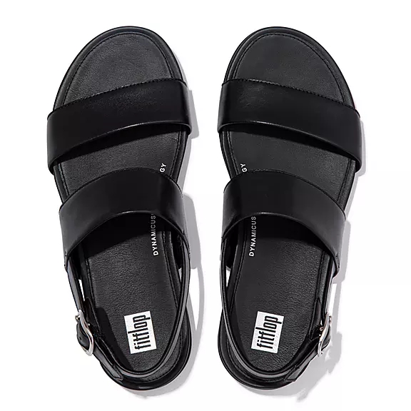 Sandali Con Cinturino Sul Retro Donna FitFlop GRACIE Pelle Nere | 11436366