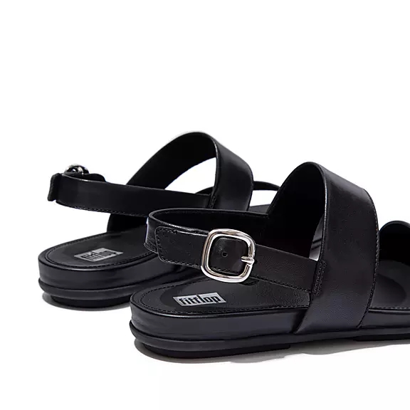 Sandali Con Cinturino Sul Retro Donna FitFlop GRACIE Pelle Nere | 11436366