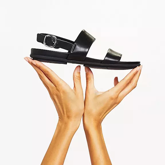 Sandali Con Cinturino Sul Retro Donna FitFlop GRACIE Pelle Nere | 11436366