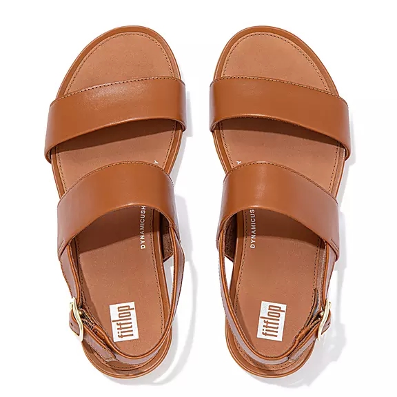 Sandali Con Cinturino Sul Retro Donna FitFlop GRACIE Pelle Marroni Chiaro | 32665426