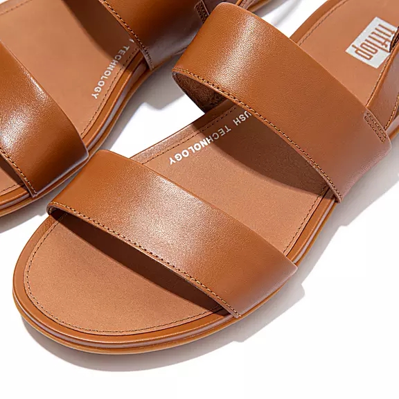 Sandali Con Cinturino Sul Retro Donna FitFlop GRACIE Pelle Marroni Chiaro | 32665426