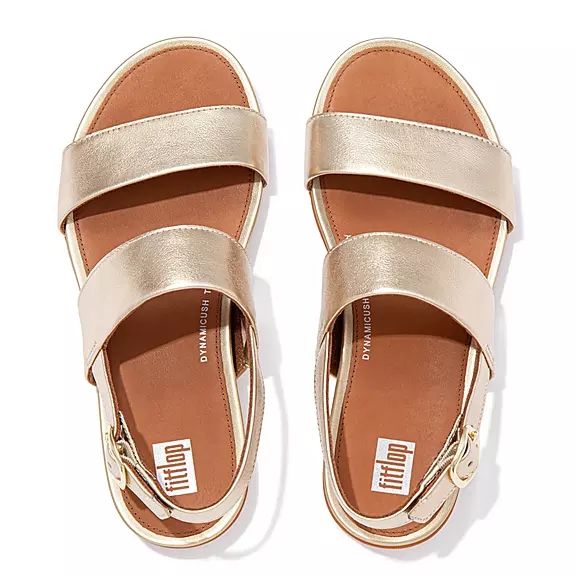 Sandali Con Cinturino Sul Retro Donna FitFlop GRACIE Pelle Oro | 62210103