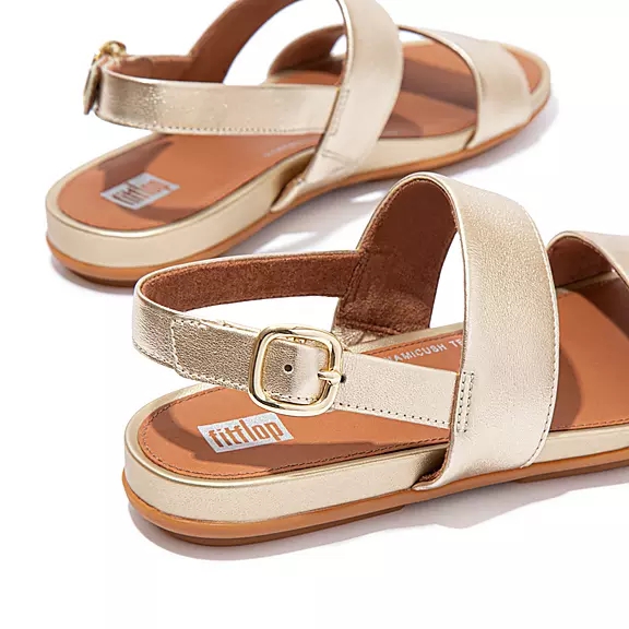 Sandali Con Cinturino Sul Retro Donna FitFlop GRACIE Pelle Oro | 62210103