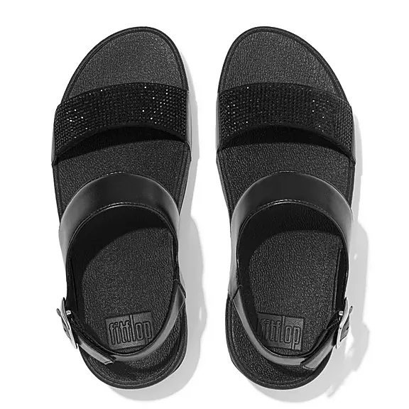 Sandali Con Cinturino Sul Retro Donna FitFlop LULU Crystal Nere | 62421527