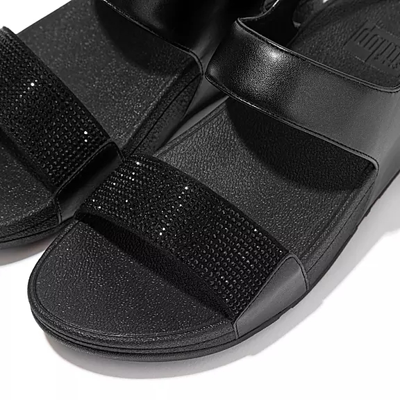 Sandali Con Cinturino Sul Retro Donna FitFlop LULU Crystal Nere | 62421527