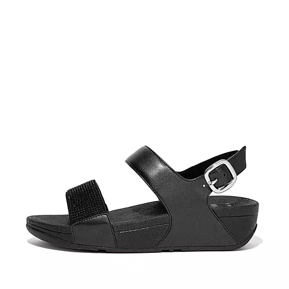 Sandali Con Cinturino Sul Retro Donna FitFlop LULU Crystal Nere | 62421527