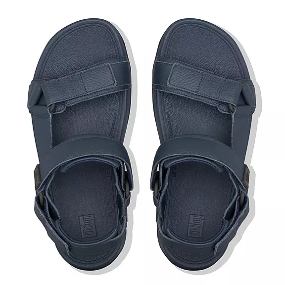 Sandali Con Cinturino Sul Retro Uomo FitFlop RYKER Pelle Mix Blu Marino | 56130446
