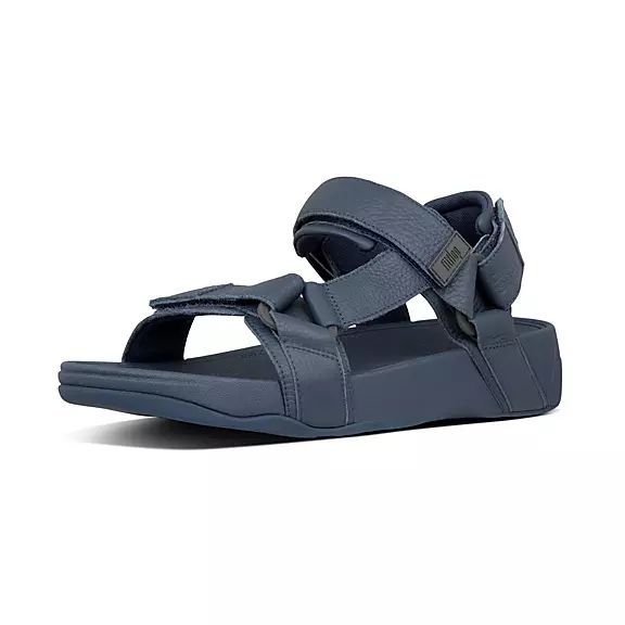 Sandali Con Cinturino Sul Retro Uomo FitFlop RYKER Pelle Mix Blu Marino | 56130446
