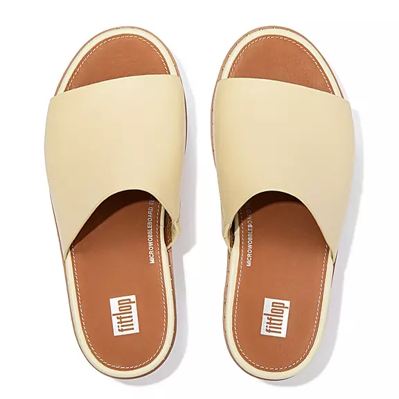 Sandali Con Plateau Donna FitFlop ELOISE Espadrillas Pelle Wedge Gialle | 53309493