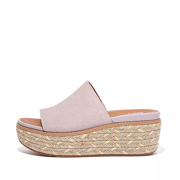 Sandali Con Plateau Donna FitFlop ELOISE Espadrillas Pelle Scamosciata Wedge Viola Chiaro | 54725468