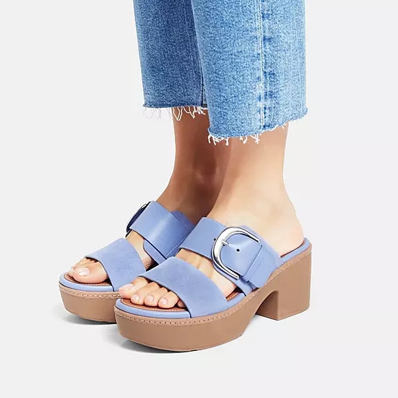 Sandali Con Plateau Donna FitFlop PILAR Pelle Scamosciata-Mix Lavanda | 30051990