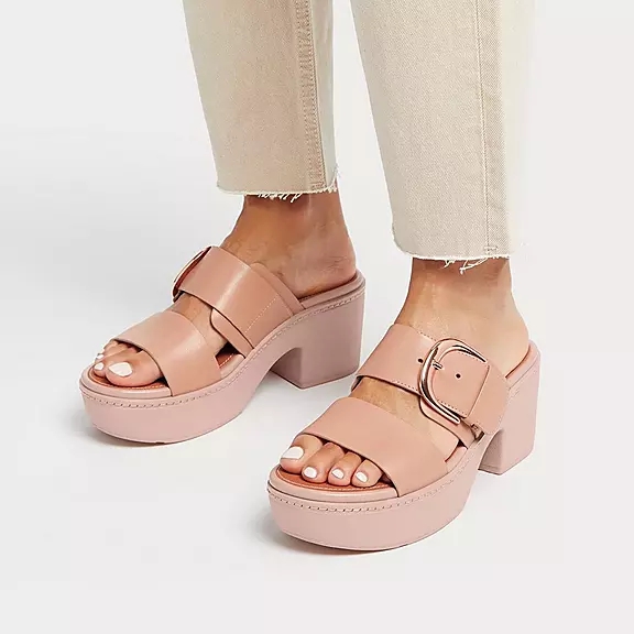 Sandali Con Plateau Donna FitFlop PILAR Pelle Beige | 81539971