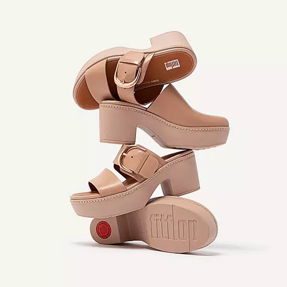 Sandali Con Plateau Donna FitFlop PILAR Pelle Beige | 81539971