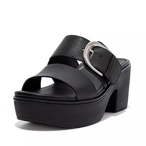 Sandali Con Plateau Donna FitFlop PILAR Pelle Nere | 93967972