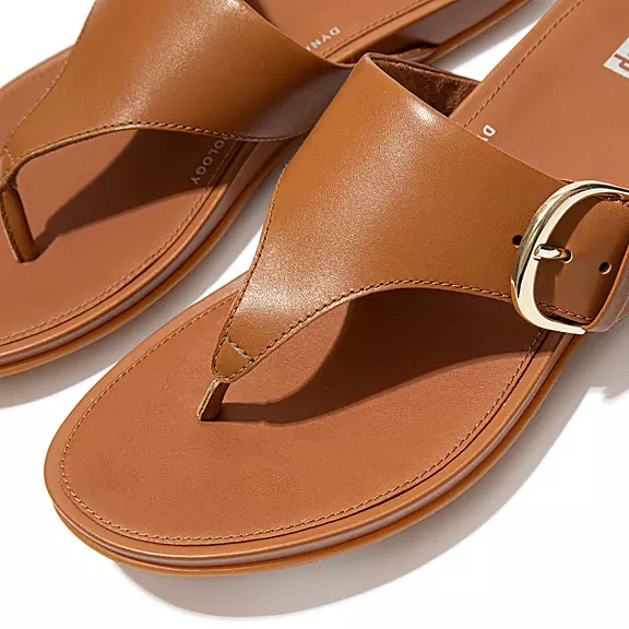 Sandali Con Puntale Donna FitFlop GRACIE Fibbia Pelle Marroni Chiaro | 57681340