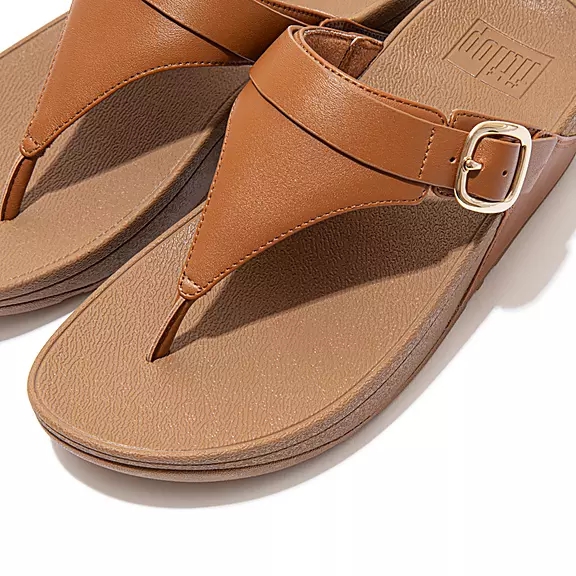 Sandali Con Puntale Donna FitFlop LULU Adjustable Pelle Marroni Chiaro | 18152032