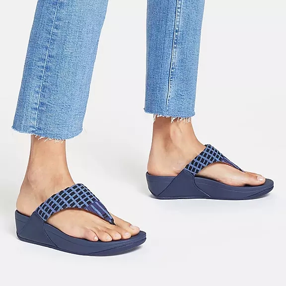Sandali Con Puntale Donna FitFlop LULU Art-Denim Blu Marino | 38728494