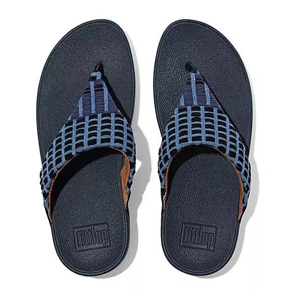 Sandali Con Puntale Donna FitFlop LULU Art-Denim Blu Marino | 38728494