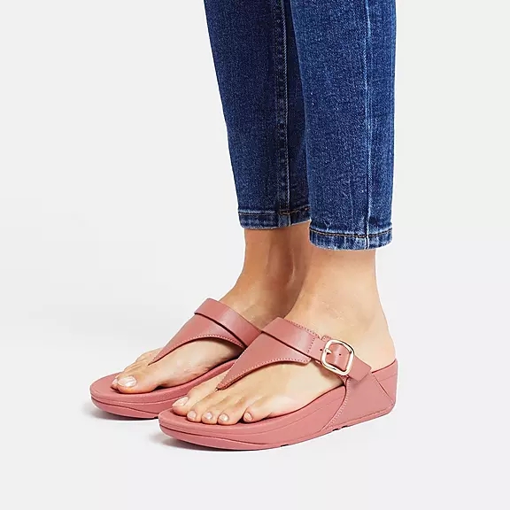 Sandali Con Puntale Donna FitFlop LULU Adjustable Pelle Rosa | 64939995