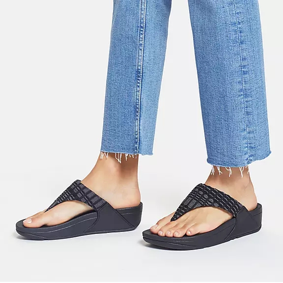 Sandali Con Puntale Donna FitFlop LULU Art-Denim Nere | 79149678