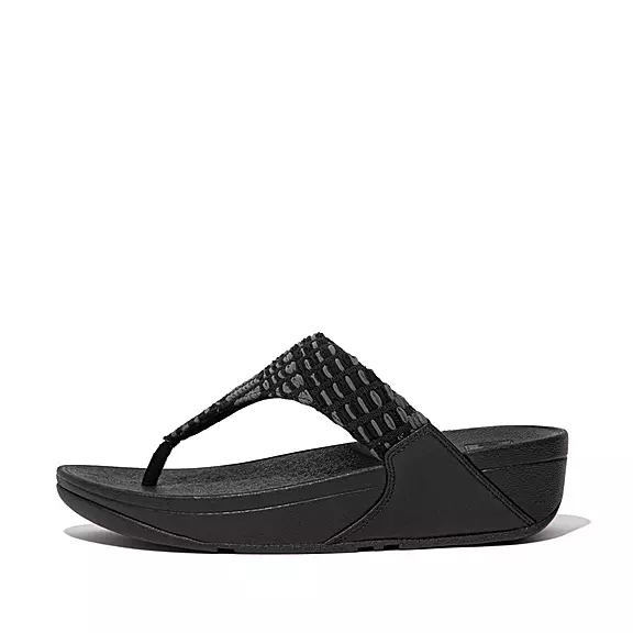 Sandali Con Puntale Donna FitFlop LULU Art-Denim Nere | 79149678