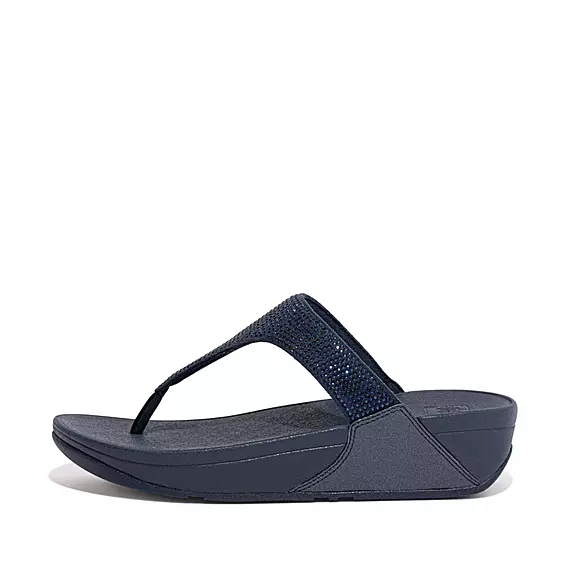 Sandali Con Puntale Donna FitFlop LULU Crystal Blu Marino | 21388860