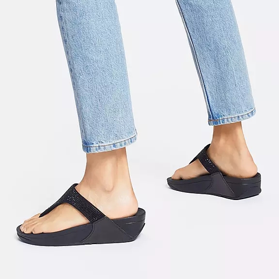 Sandali Con Puntale Donna FitFlop LULU Crystal Nere | 34178621