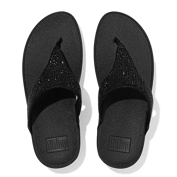 Sandali Con Puntale Donna FitFlop LULU Crystal Nere | 34178621