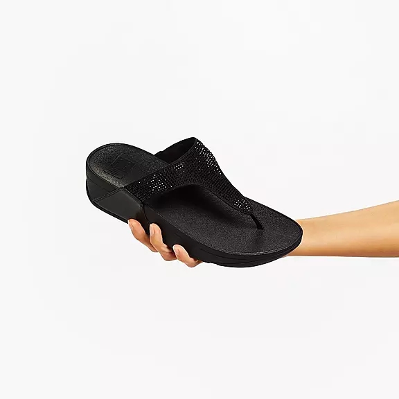 Sandali Con Puntale Donna FitFlop LULU Crystal Nere | 34178621