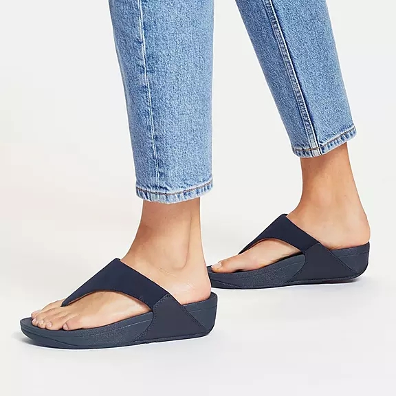 Sandali Con Puntale Donna FitFlop LULU Pelle Scamosciata Blu Marino | 31140350