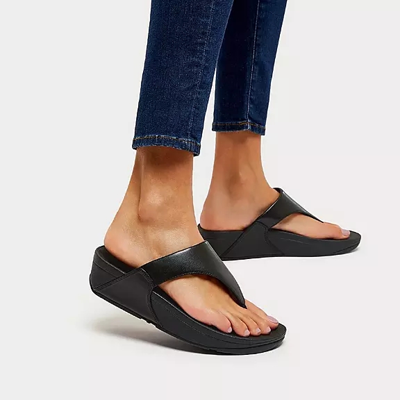 Sandali Con Puntale Donna FitFlop LULU Pelle Nere | 96483281
