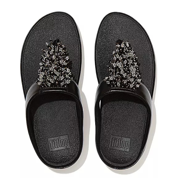 Sandali Con Puntale Donna FitFlop RUMBA Beaded Nere | 61797316