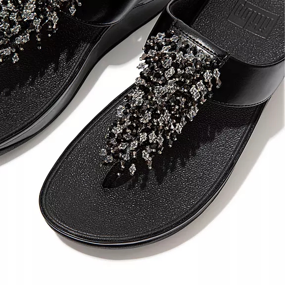 Sandali Con Puntale Donna FitFlop RUMBA Beaded Nere | 61797316