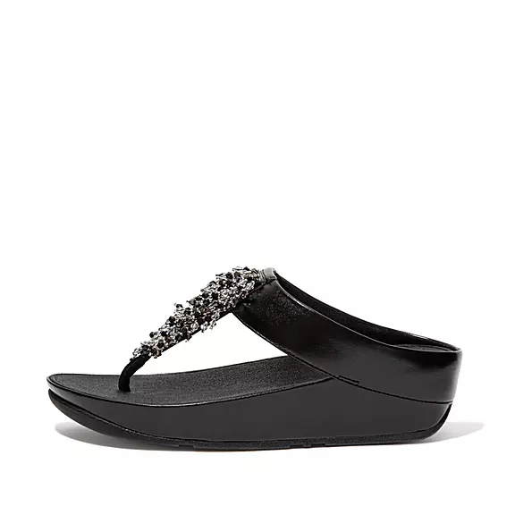 Sandali Con Puntale Donna FitFlop RUMBA Beaded Nere | 61797316