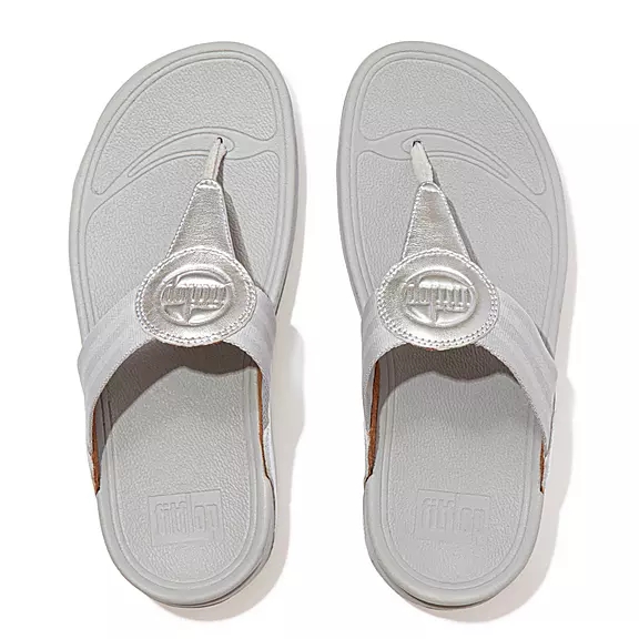 Sandali Con Puntale Donna FitFlop WALKSTAR Webbing Argento | 13041378