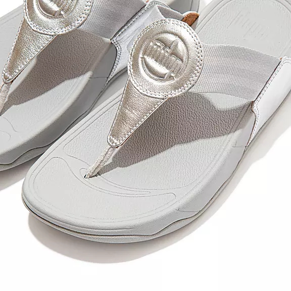 Sandali Con Puntale Donna FitFlop WALKSTAR Webbing Argento | 13041378